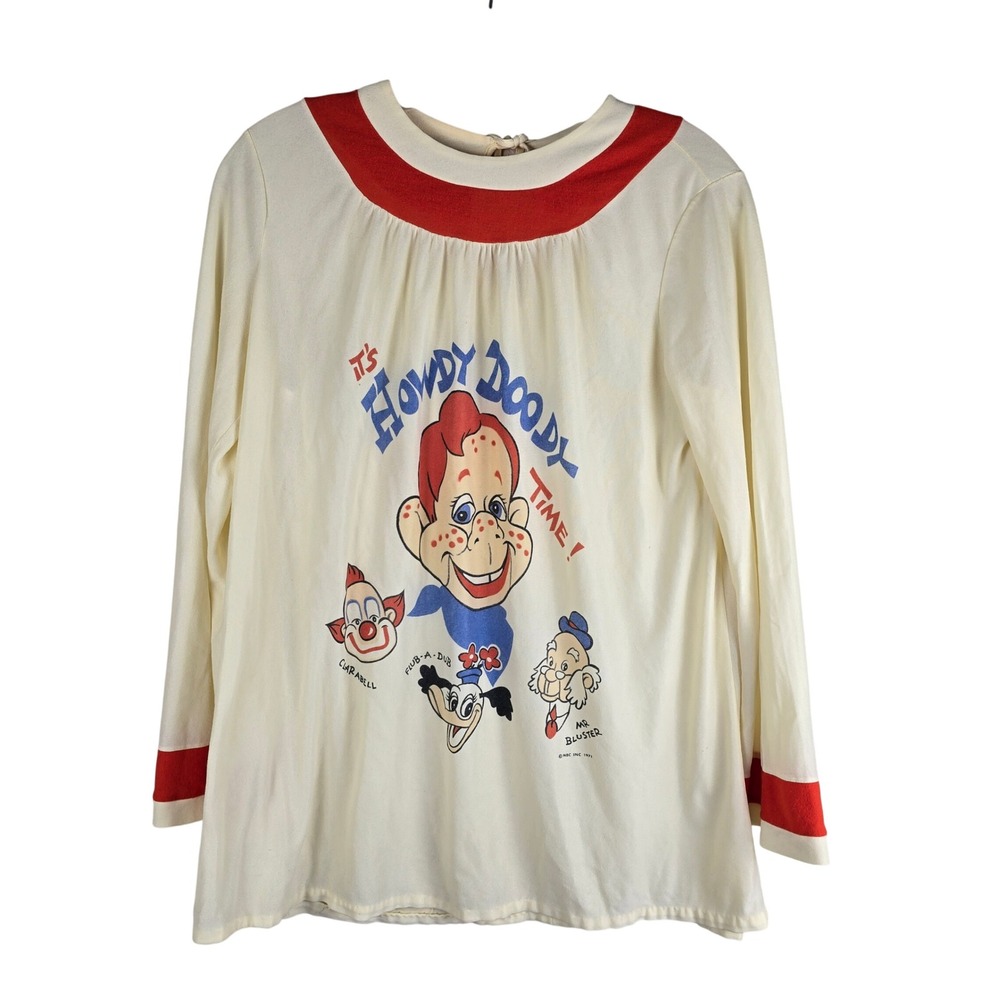 VTG 70s Howdy Doody‎ JCPenney Ganymede Bell Sleeve Top NBC Licensed 1971